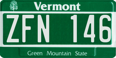 VT license plate ZFN146