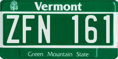 VT license plate ZFN161