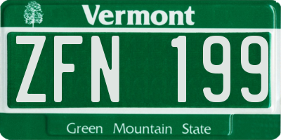 VT license plate ZFN199