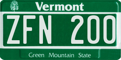 VT license plate ZFN200