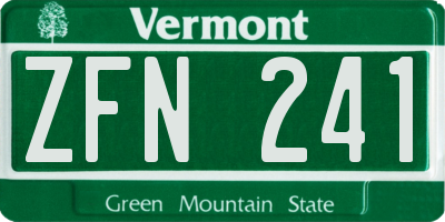 VT license plate ZFN241