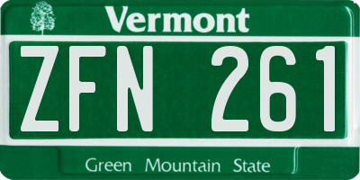 VT license plate ZFN261