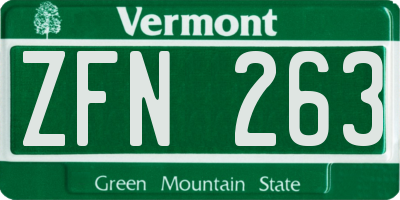 VT license plate ZFN263