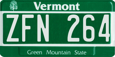 VT license plate ZFN264