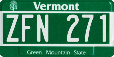 VT license plate ZFN271