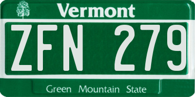 VT license plate ZFN279