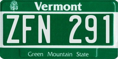 VT license plate ZFN291
