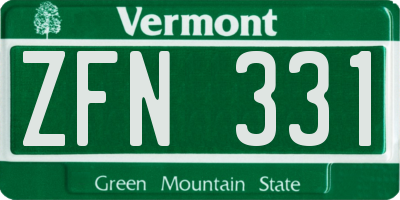 VT license plate ZFN331