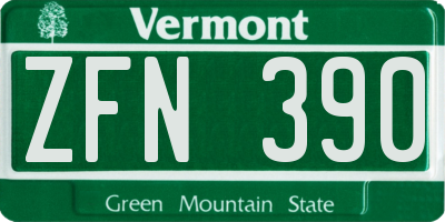 VT license plate ZFN390