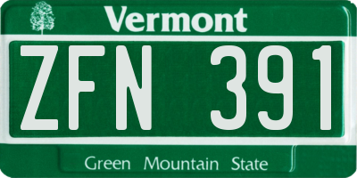 VT license plate ZFN391