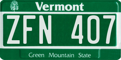 VT license plate ZFN407