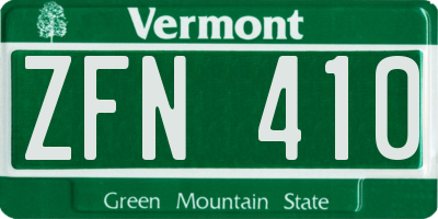 VT license plate ZFN410
