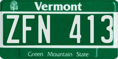 VT license plate ZFN413