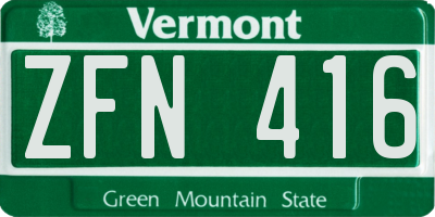 VT license plate ZFN416