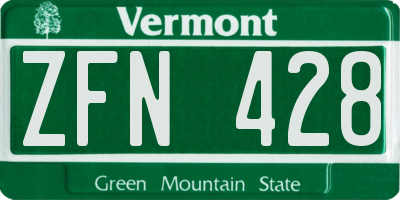 VT license plate ZFN428
