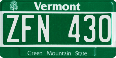 VT license plate ZFN430