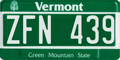 VT license plate ZFN439