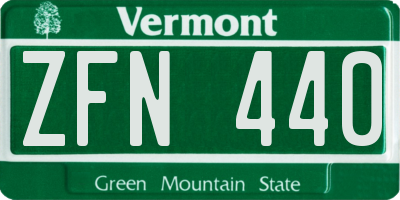 VT license plate ZFN440