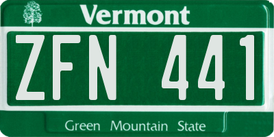 VT license plate ZFN441