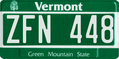 VT license plate ZFN448