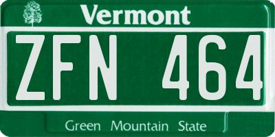 VT license plate ZFN464