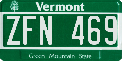 VT license plate ZFN469