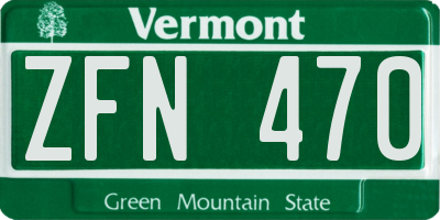 VT license plate ZFN470