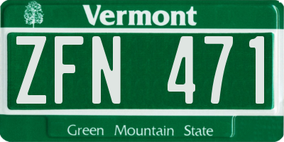 VT license plate ZFN471
