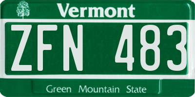 VT license plate ZFN483