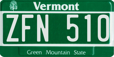 VT license plate ZFN510