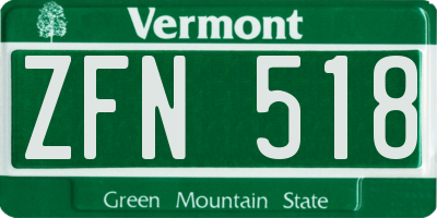 VT license plate ZFN518