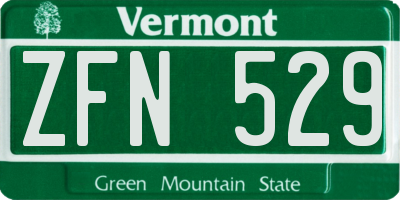 VT license plate ZFN529
