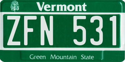 VT license plate ZFN531