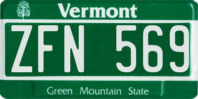 VT license plate ZFN569