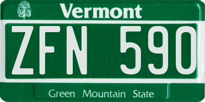 VT license plate ZFN590
