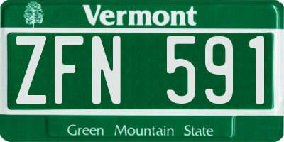 VT license plate ZFN591