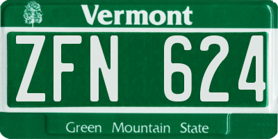 VT license plate ZFN624