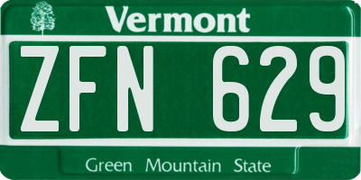 VT license plate ZFN629