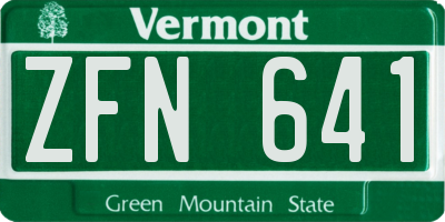 VT license plate ZFN641