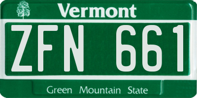 VT license plate ZFN661
