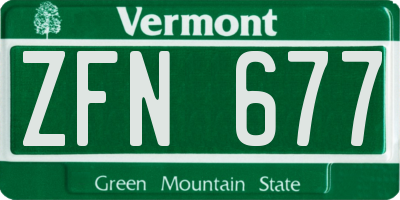 VT license plate ZFN677