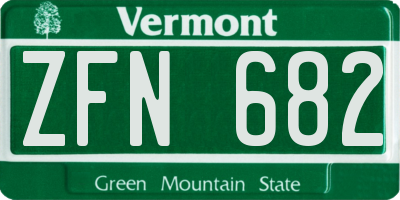VT license plate ZFN682