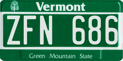 VT license plate ZFN686