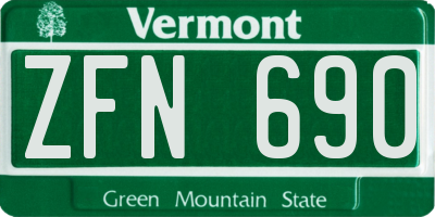 VT license plate ZFN690