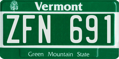 VT license plate ZFN691