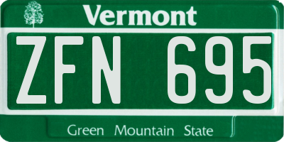 VT license plate ZFN695