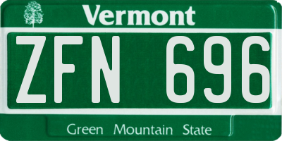 VT license plate ZFN696