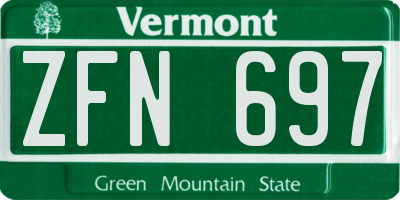 VT license plate ZFN697