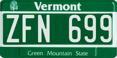 VT license plate ZFN699