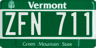 VT license plate ZFN711